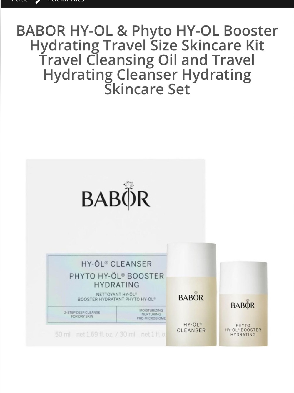 NEW⭐️ BABOR HY-OL & Phyto HY-OL Booster Hydrating Travel Size Skincare Kit $65